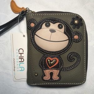 Chala Smartie Monkey Zip Around Wallet